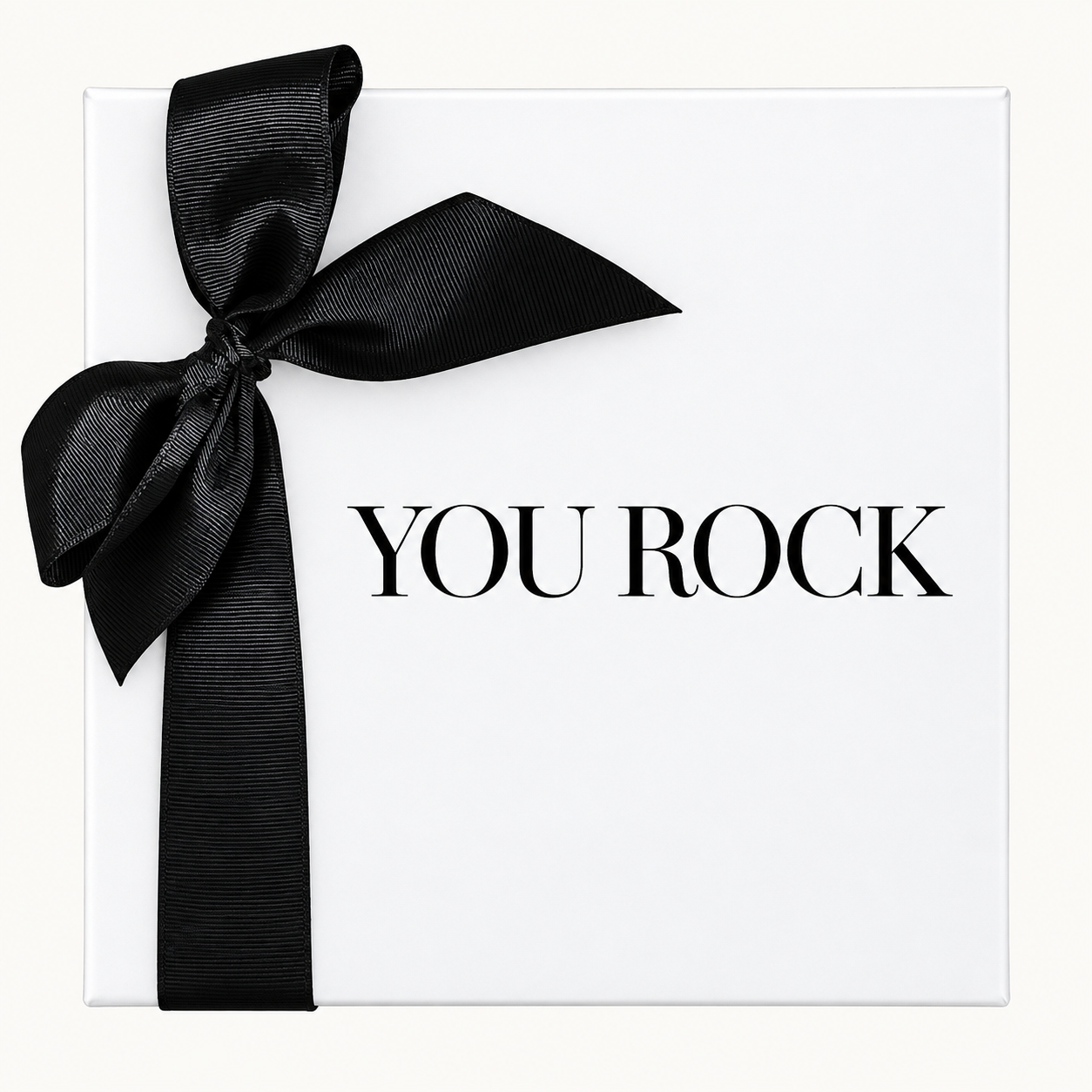 You Rock gift box with black ribbon